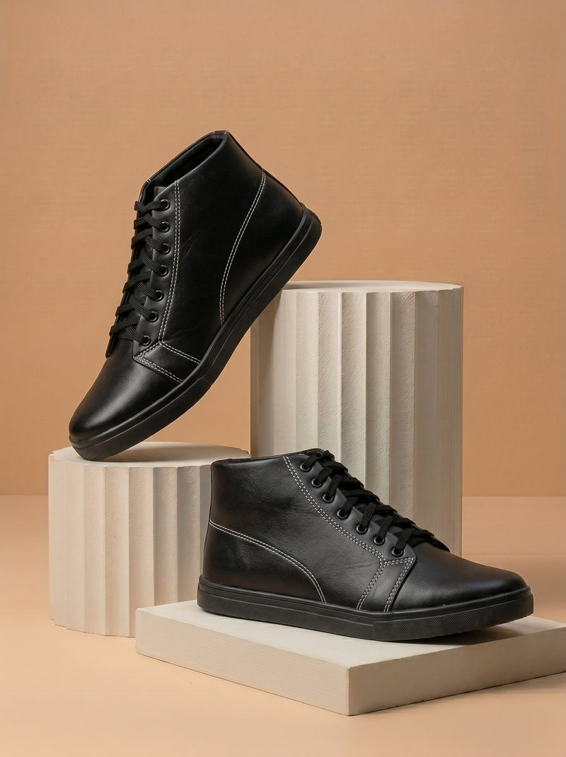 Classic Sneaker Shoes For Men-Black-BE4252