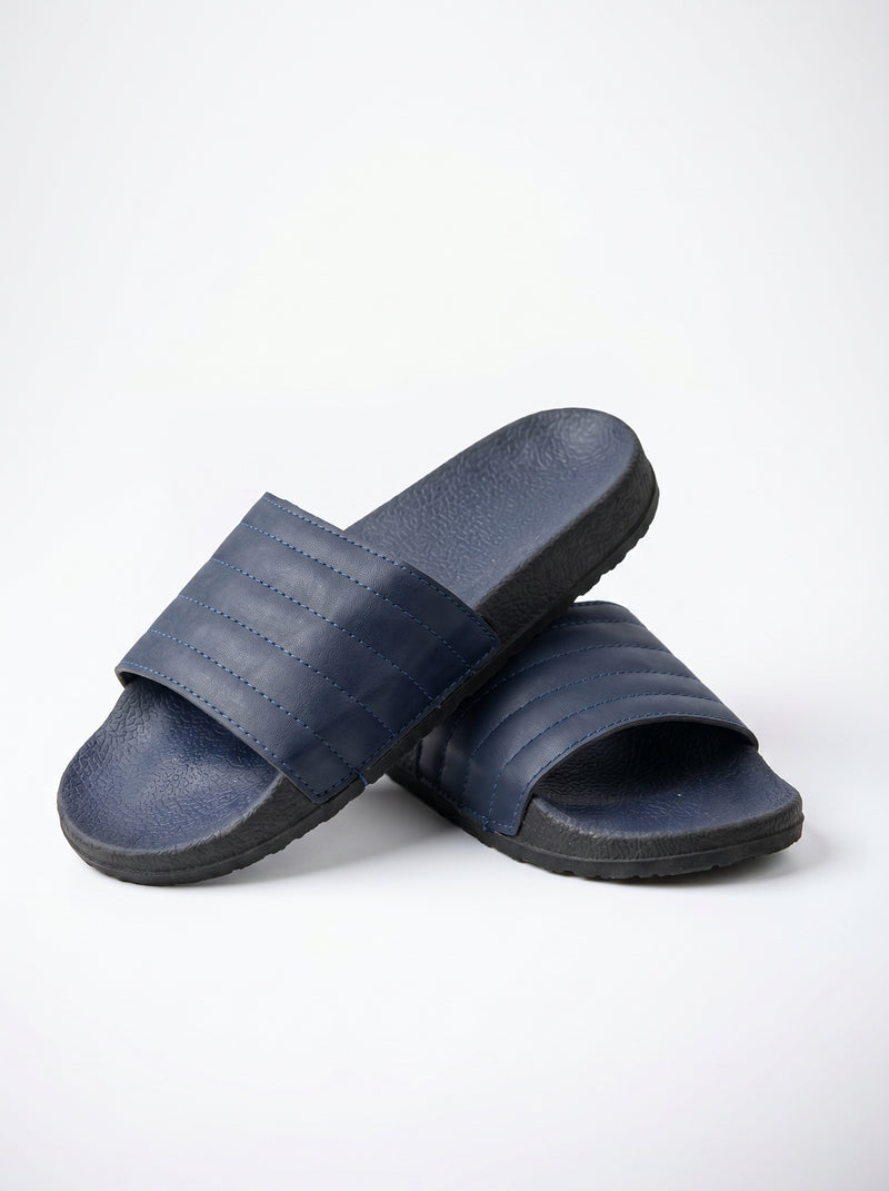 Men's Premium Flip Flop Fashion Slides-Navy-BE6857