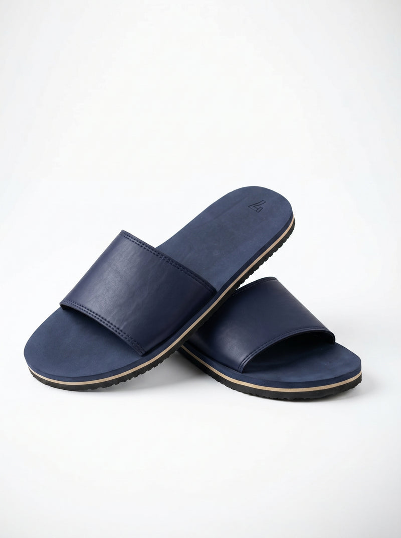 Men's Premium Flip Flop Fashion Slides-Navy-BE7145