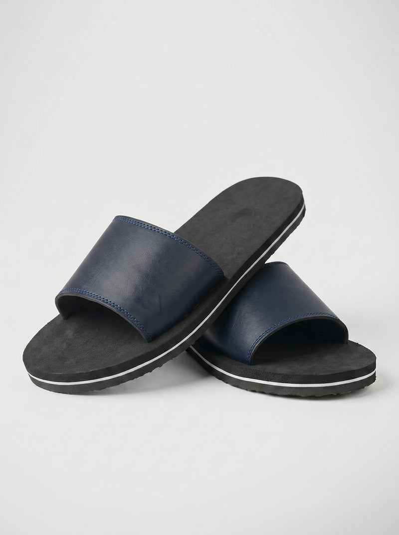 Men's Premium Flip Flop Fashion Slides-Navy-BE9753