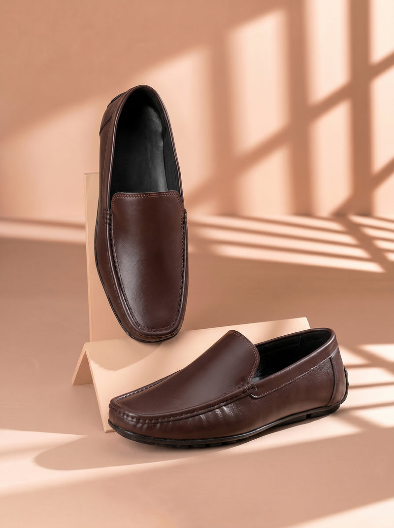 Men's Slip-On Comfortable Loafers-Brown-BE7717
