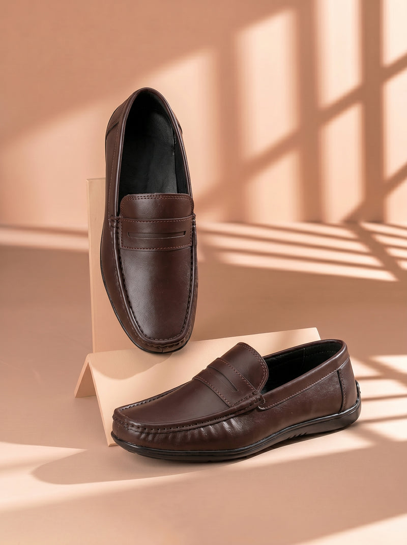Men's Slip-On Comfortable Loafers-Brown-BE6862