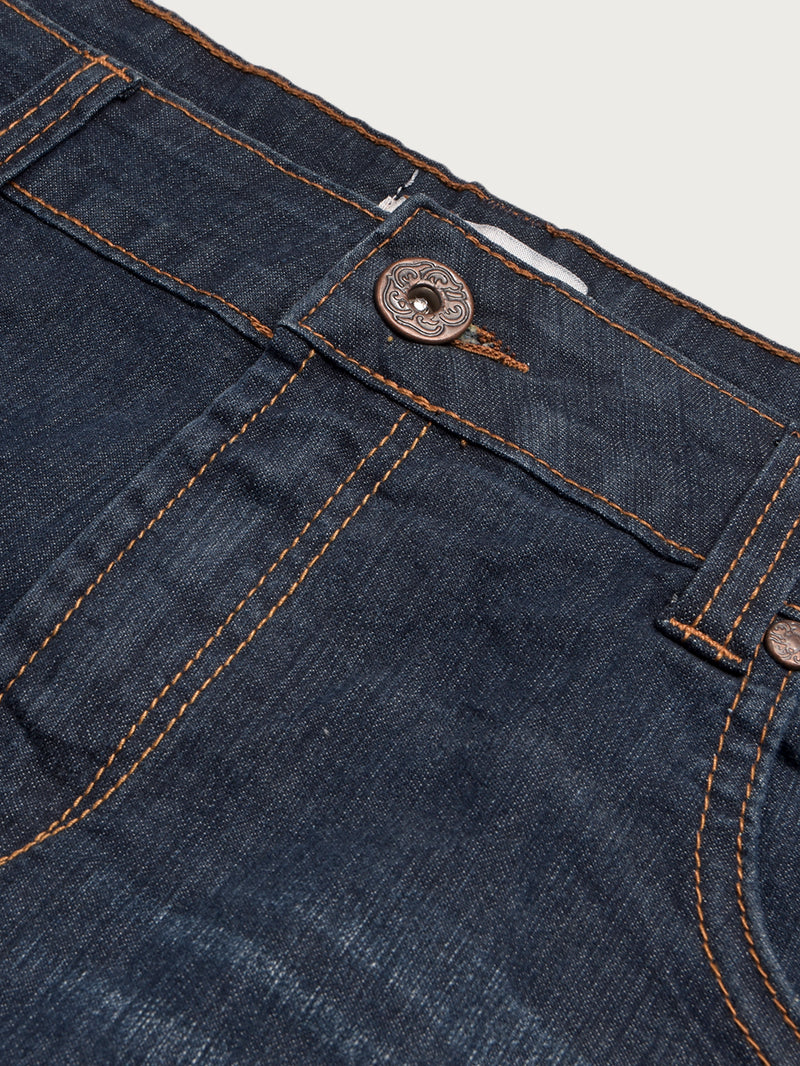 Rogers Denim Skirt For Women-Navy Faded-BR13525