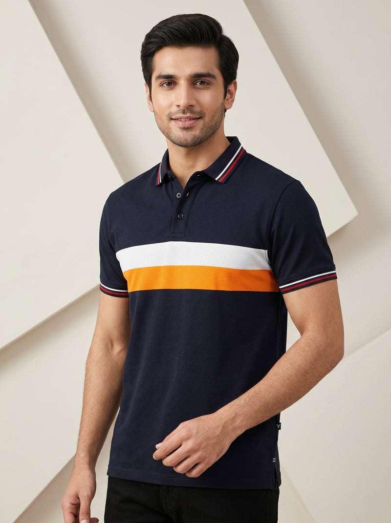 Stylish Spandex Dry Polo Shirt For Men-Black-BE1342/Rt003