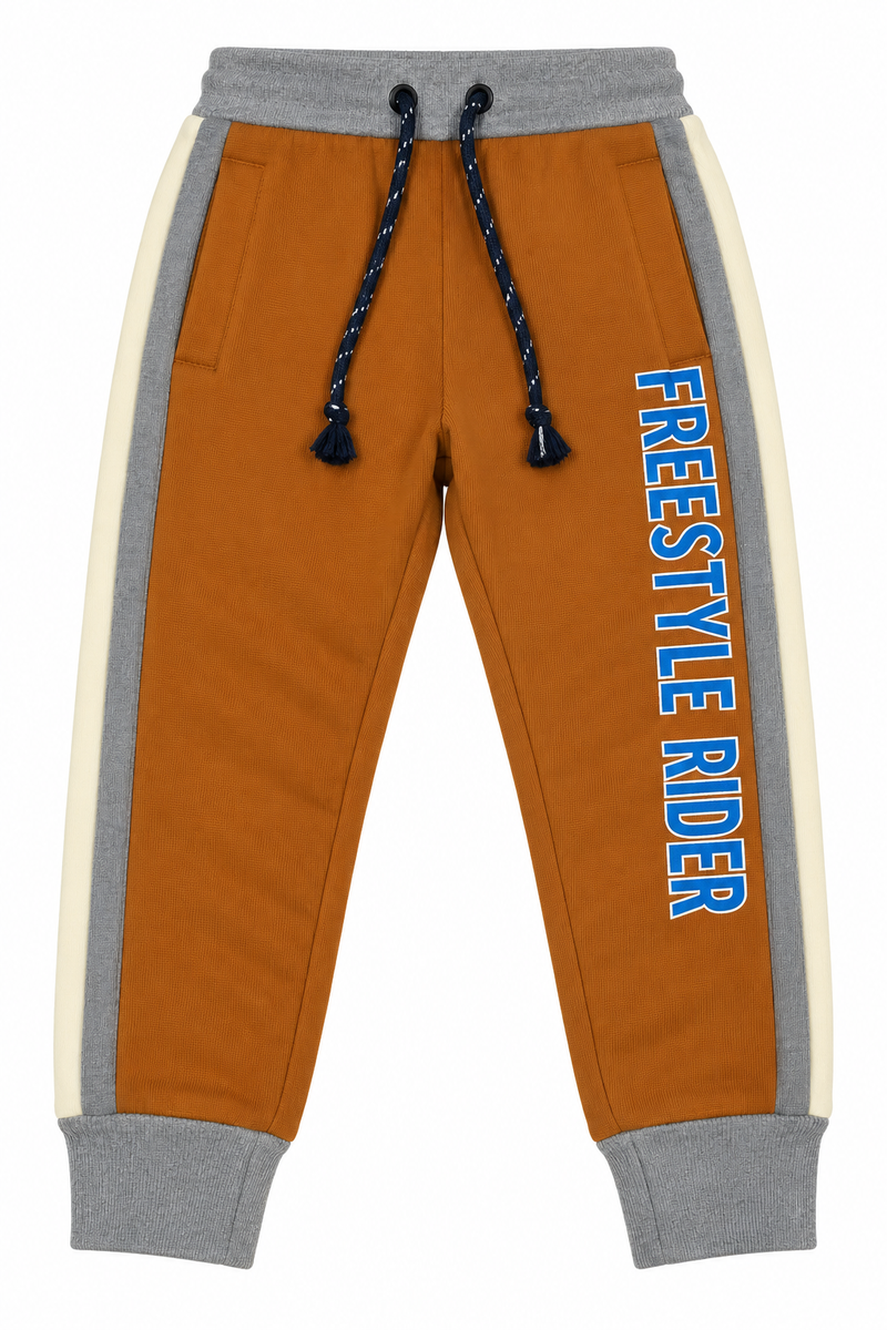 Kids Freestyle Rider Ribbed Jogger Trouser-Caramel Brown-MU58