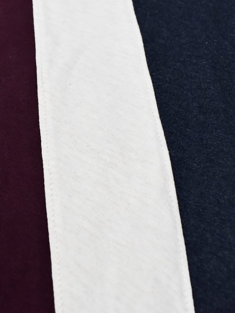 Champion Single Jersey Polo Shirt For Kids-Maroon with Off White & Navy Melange Panels-BR13180