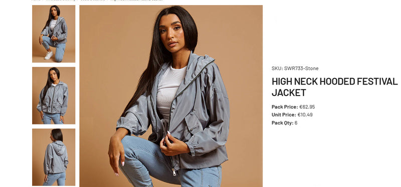 High Neck Hooded Festival Jacket For Ladies-Grey-RT2543