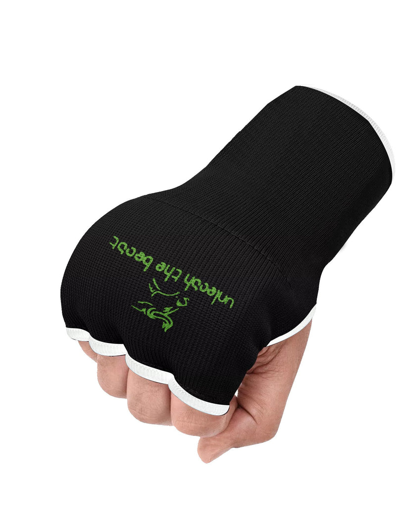 Unleash the Beast Gloves without Wrist Wrap Pair-Black with White-LV447