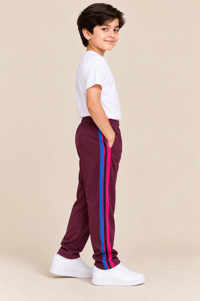 Premium Jogger Both Trouser For Kids- Wine Burgundy- MU10