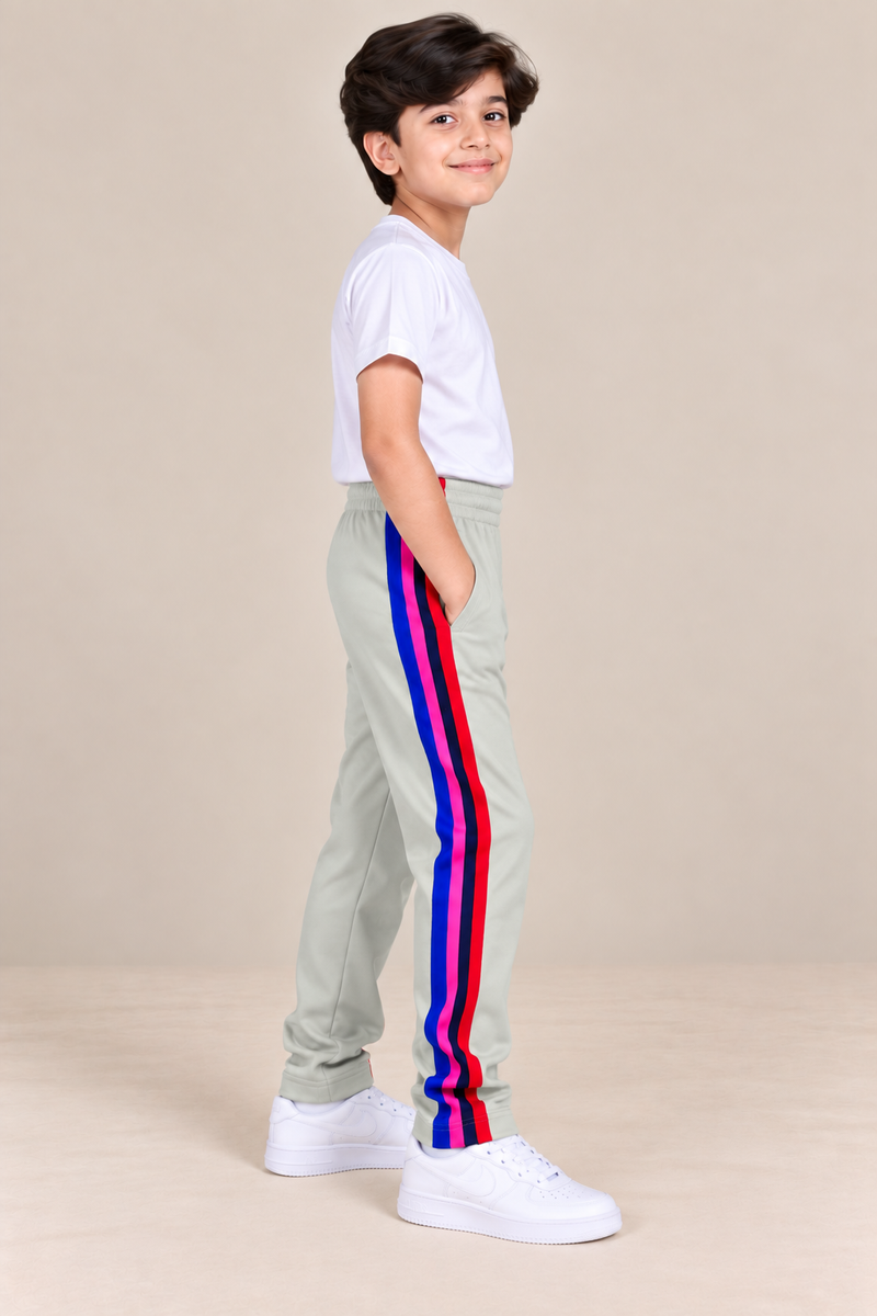 Premium Jogger Both Trouser For Kids- Pearl Grey - MU05