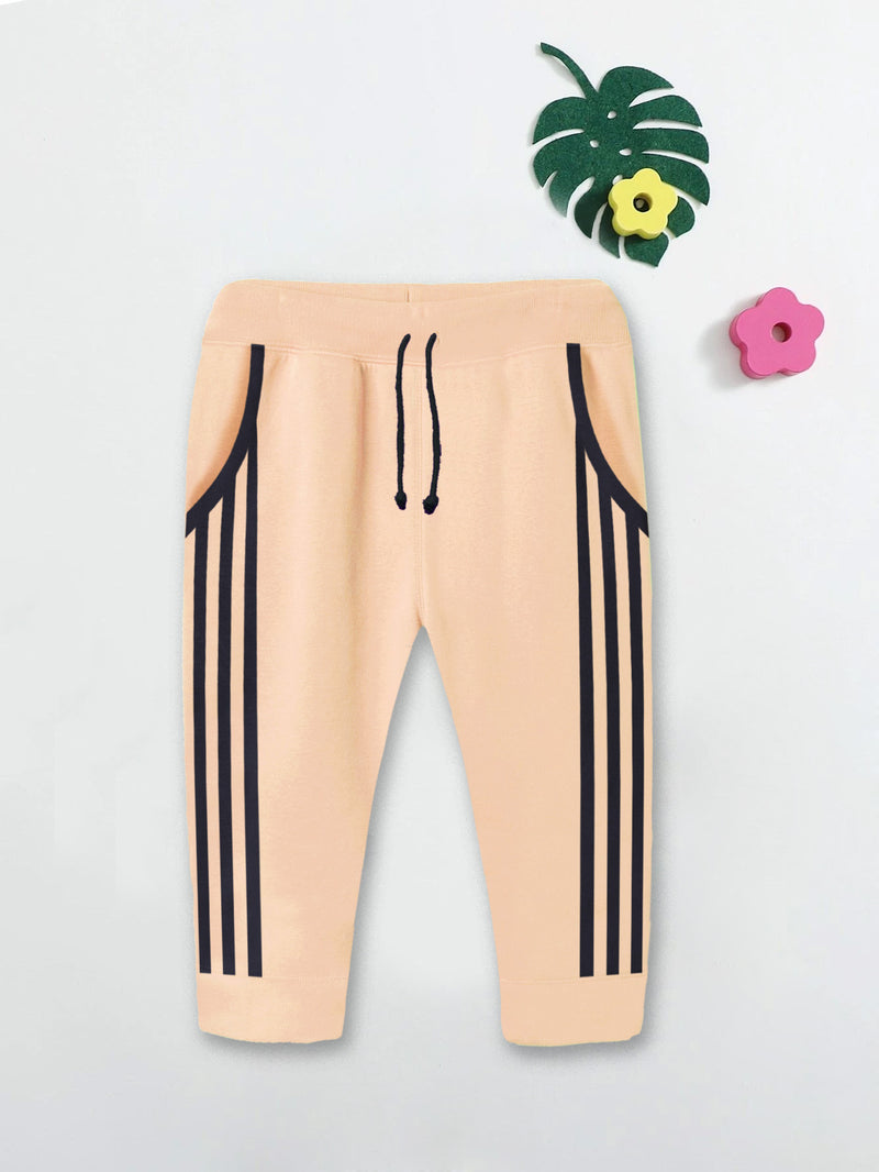 Summer Jersey Terry Slim Fit Short For Kids-Skin with Black Stripes-BR13225