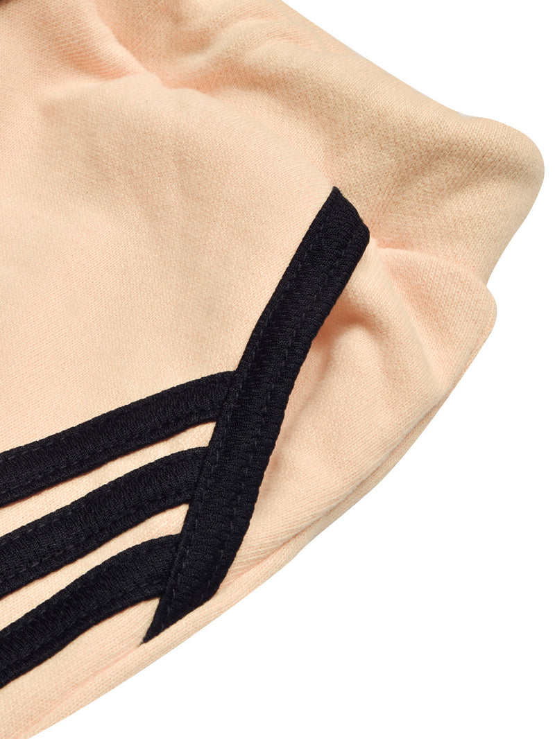 Summer Jersey Terry Slim Fit Short For Kids-Skin with Black Stripes-BR13225