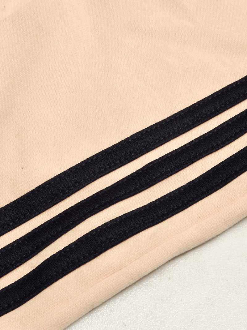Summer Jersey Terry Slim Fit Short For Kids-Skin with Black Stripes-BR13225
