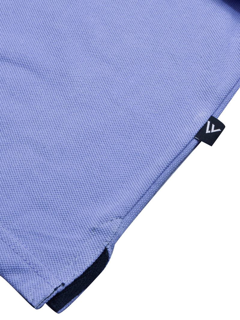 Summer Polo Shirt For Men-Light Purple with Navy & White-BR12931