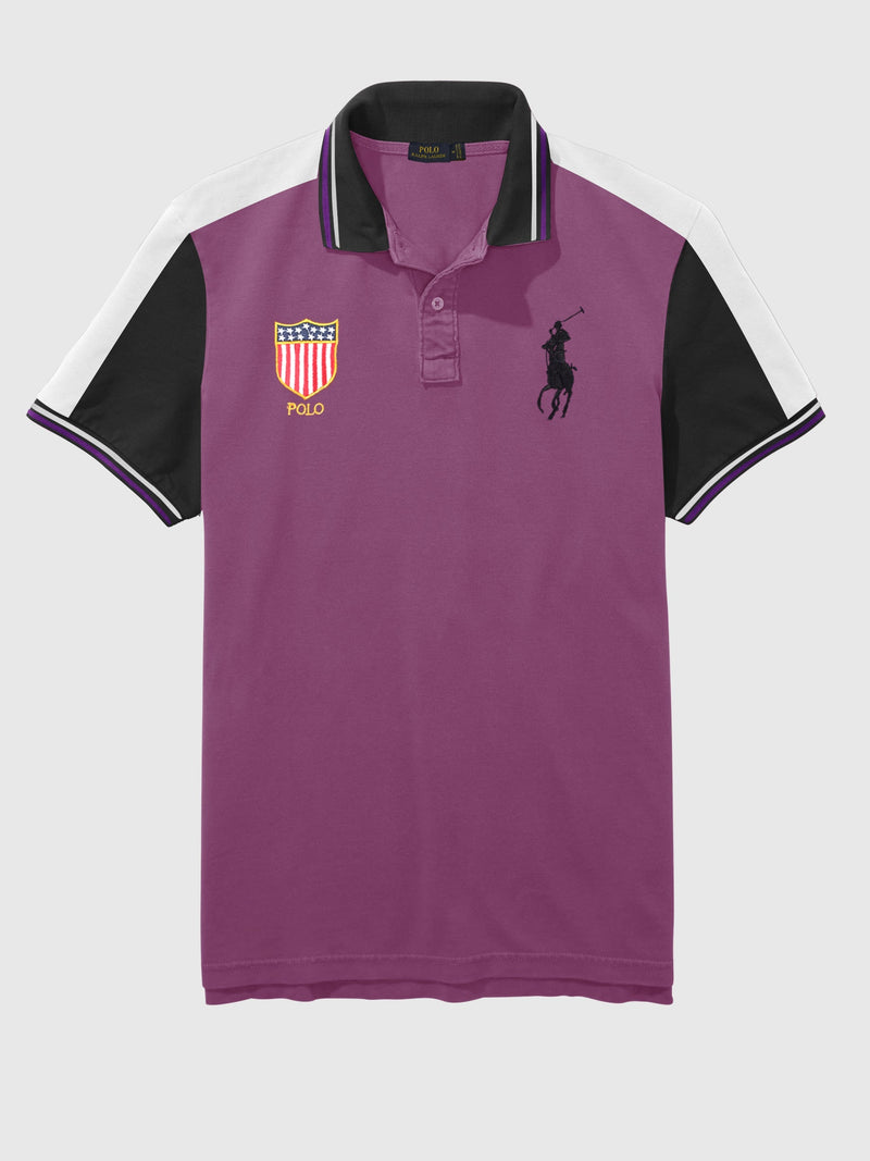 PRL Stylish Pique Summer Polo For Men-Purple With White & Black-RT719