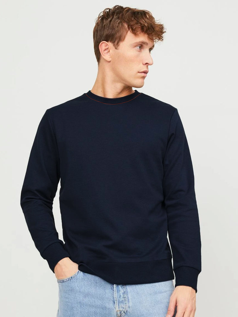 New Fashion Crew Neck Viscose Sweatshirt For Men-Navy-BR1216