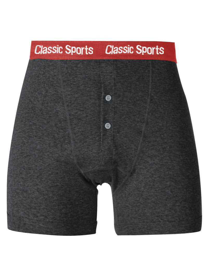 Classic Sport Single Jersey Boxer Brief For Men-Charcoal Melange-BR801