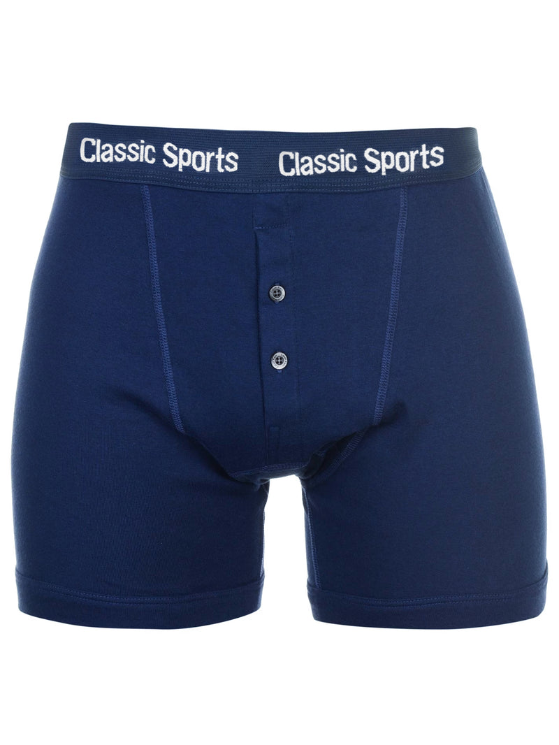 Classic Sport Single Jersey Boxer Brief For Men-Navy-BR772
