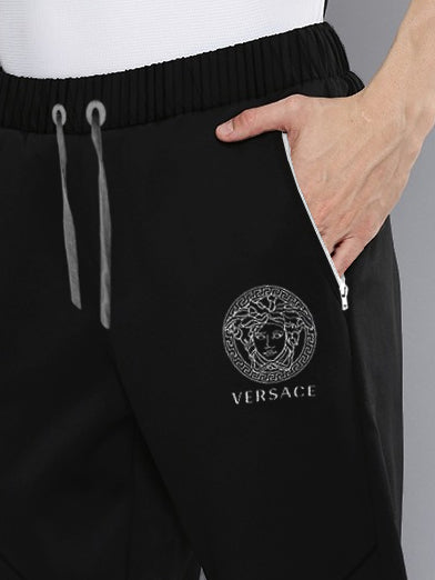 VERSACE Terry Fleece Jogger Sweatpant For Men-Black-BR14528