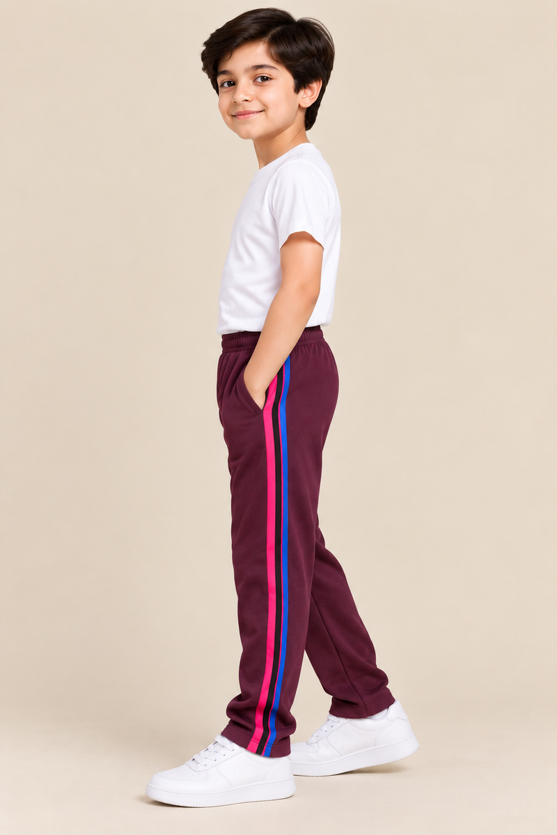 Premium Jogger Both Trouser For Kids- Wine Burgundy- MU10