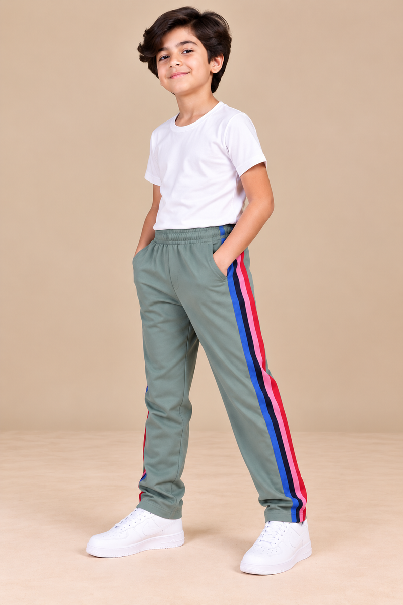 Premium Jogger Both Trouser For Kids- Sage Green- MU12