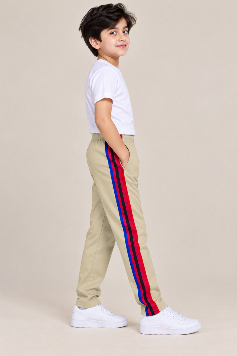 Premium Jogger Both Trouser For Kids- Light Beige - MU14