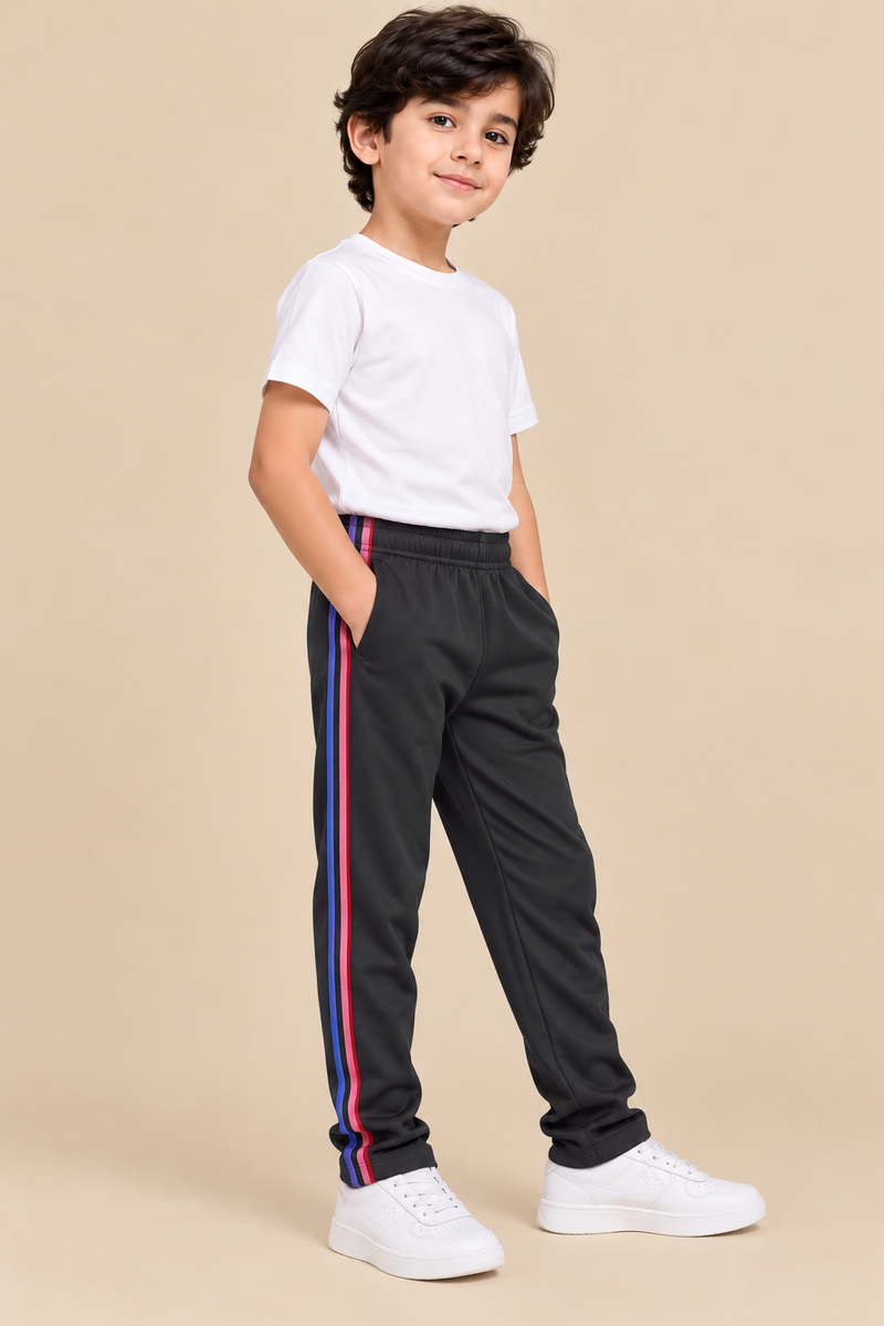 Premium Jogger Both Trouser For Kids- Black- MU09