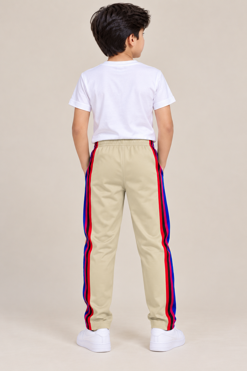 Premium Jogger Both Trouser For Kids- Light Beige - MU14