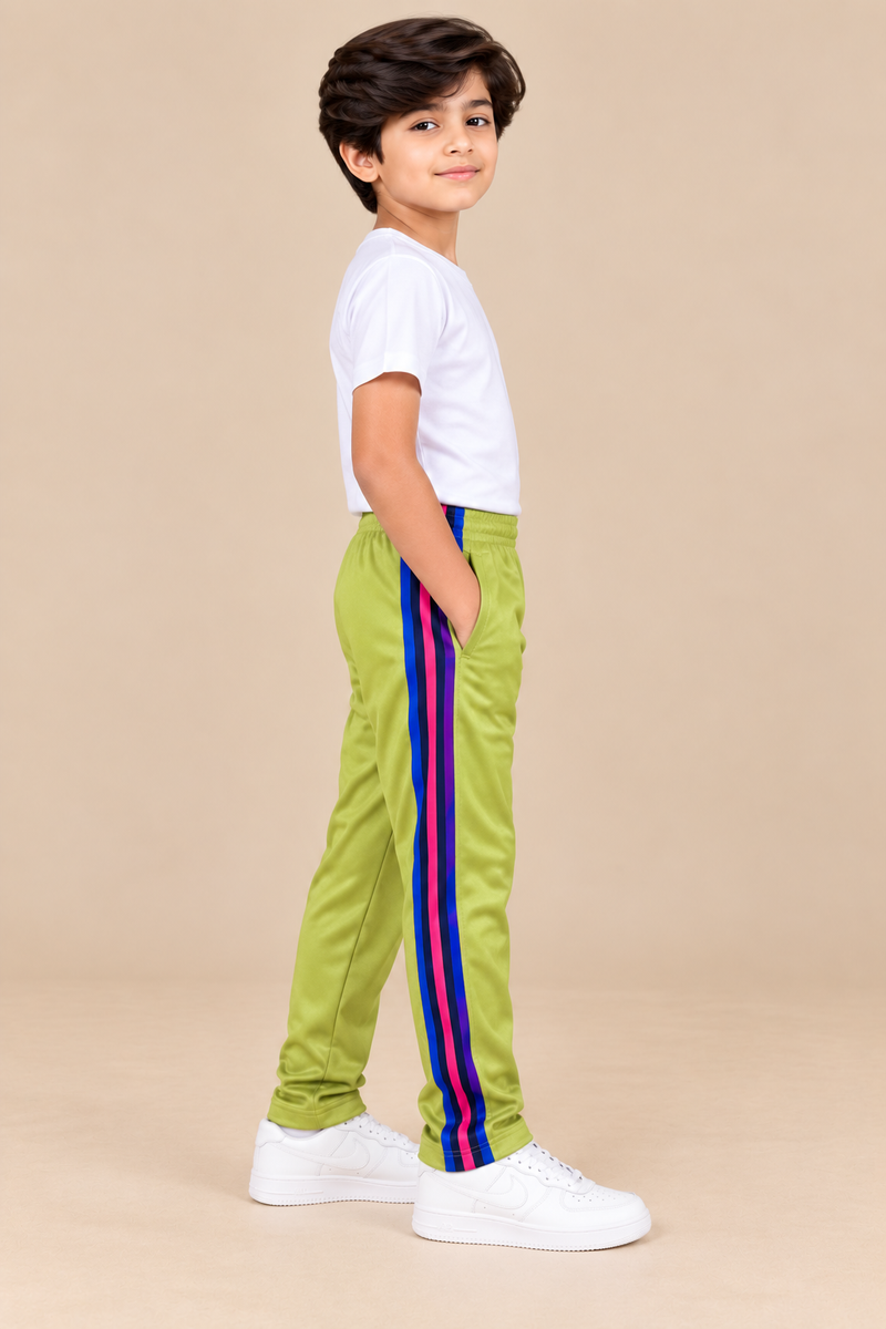 Premium Jogger Both Trouser For Kids- Lime Green - MU04