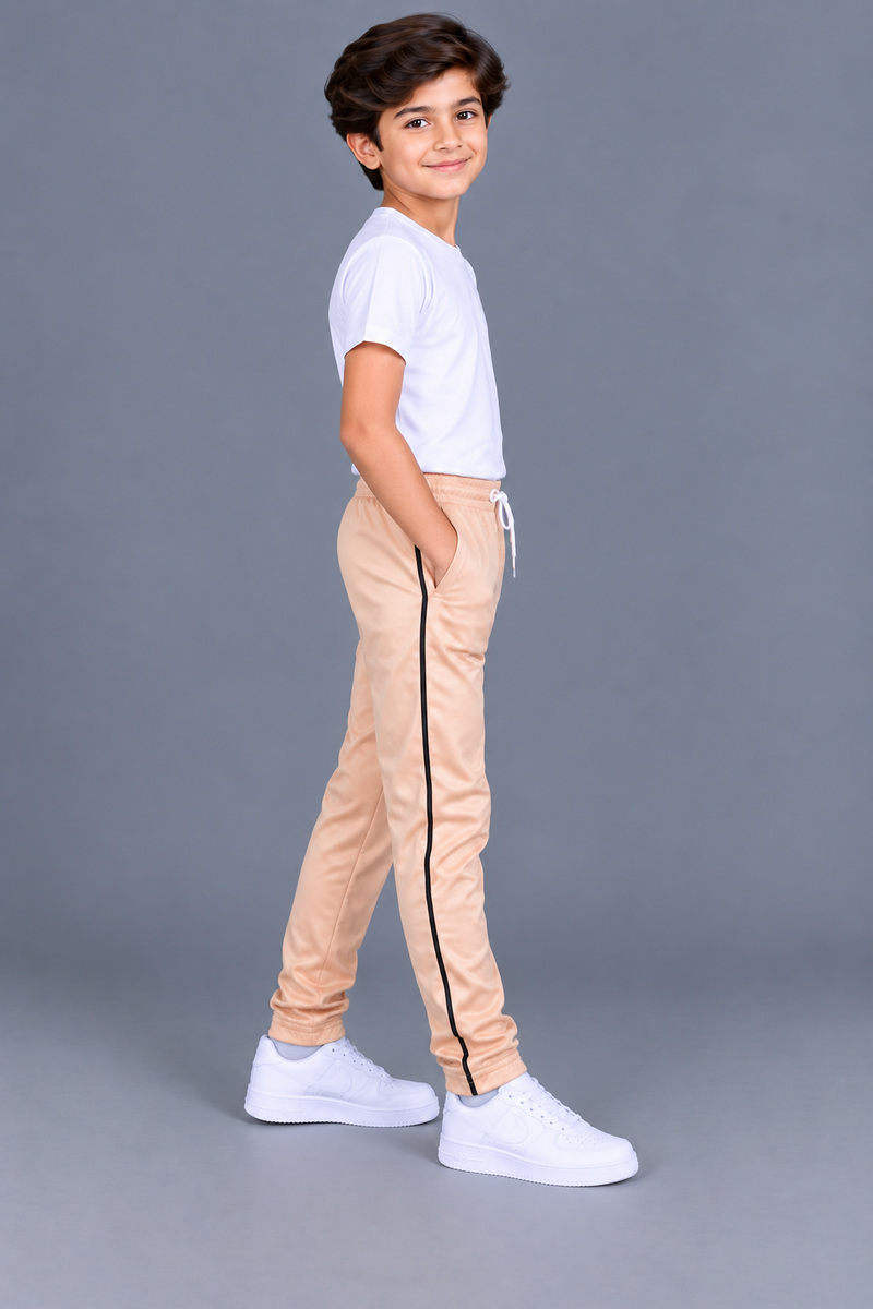 Premium Jogger Both Trouser For Kids- Light Peach - MU03