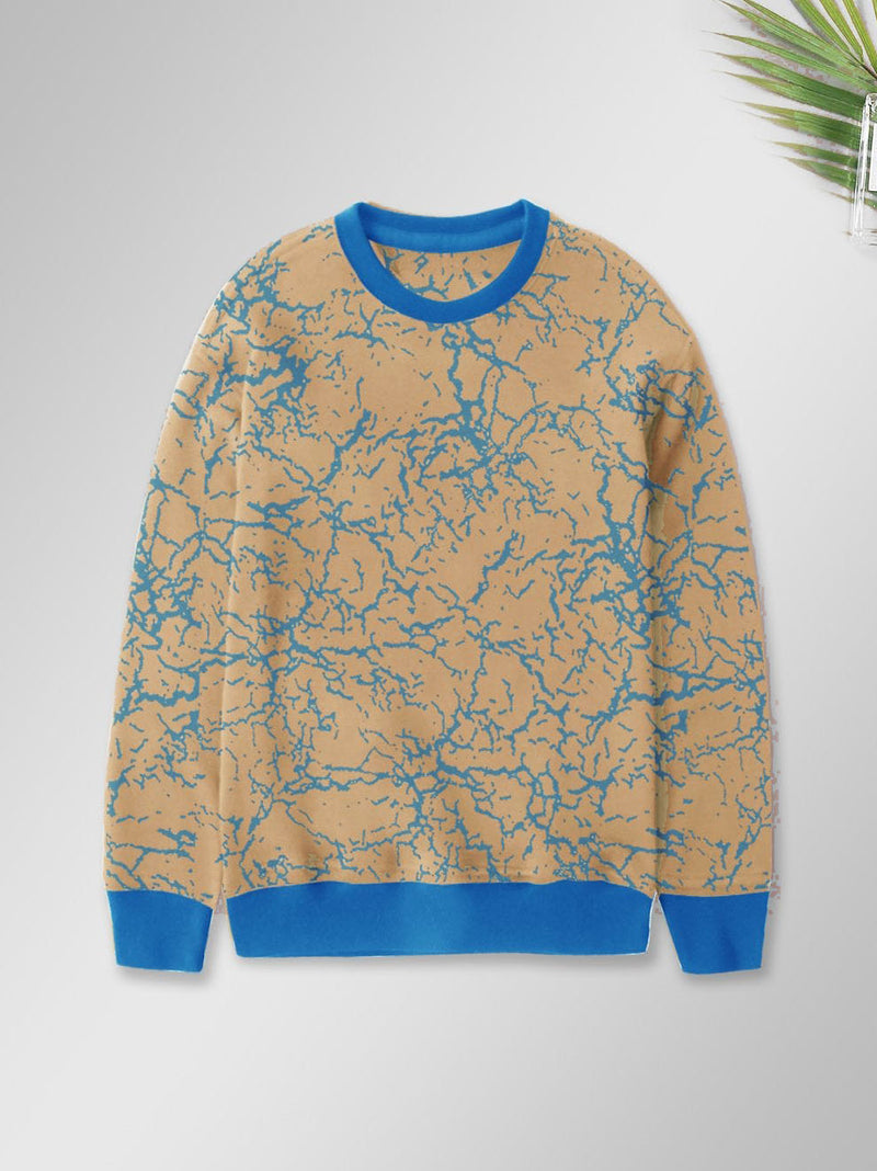 Zara Terry Fleece Sweatshirt For Kids-Khaki & Ferrozi Allover Print-BR14251