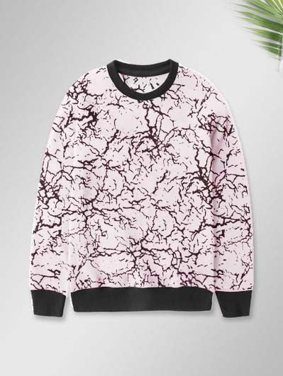 Zara Terry Fleece Sweatshirt For Kids-Light Pink with Allover Print-BR14257