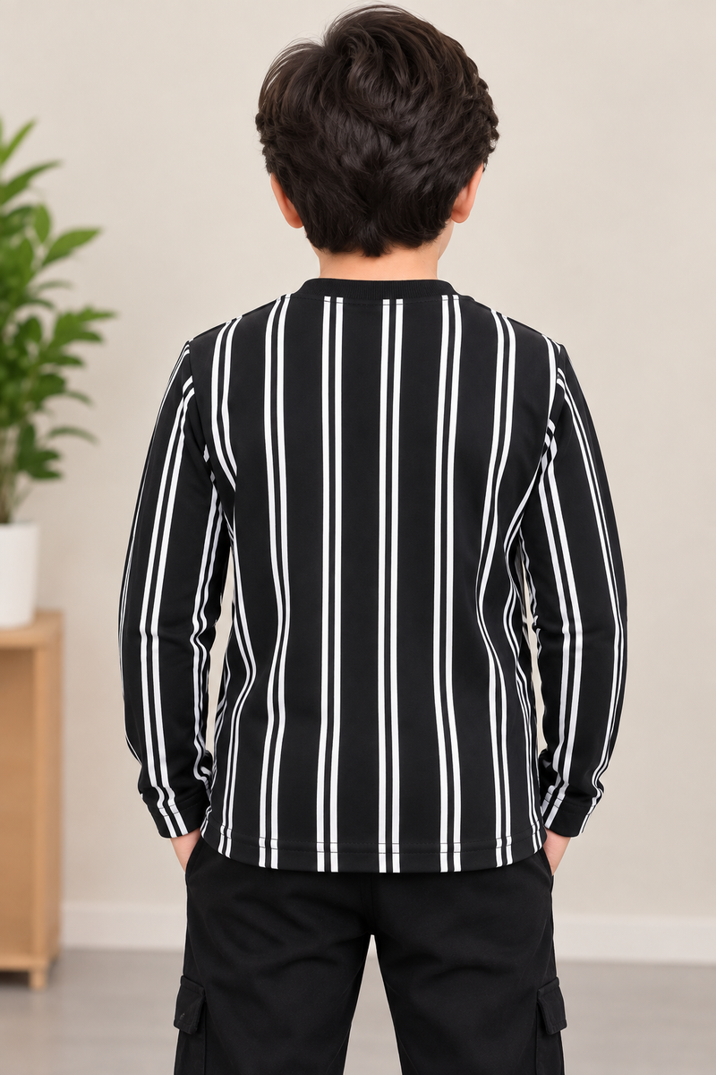 Crew Neck Long Sleeve P.Q Fabric Tee Shirt For Kids bvc123