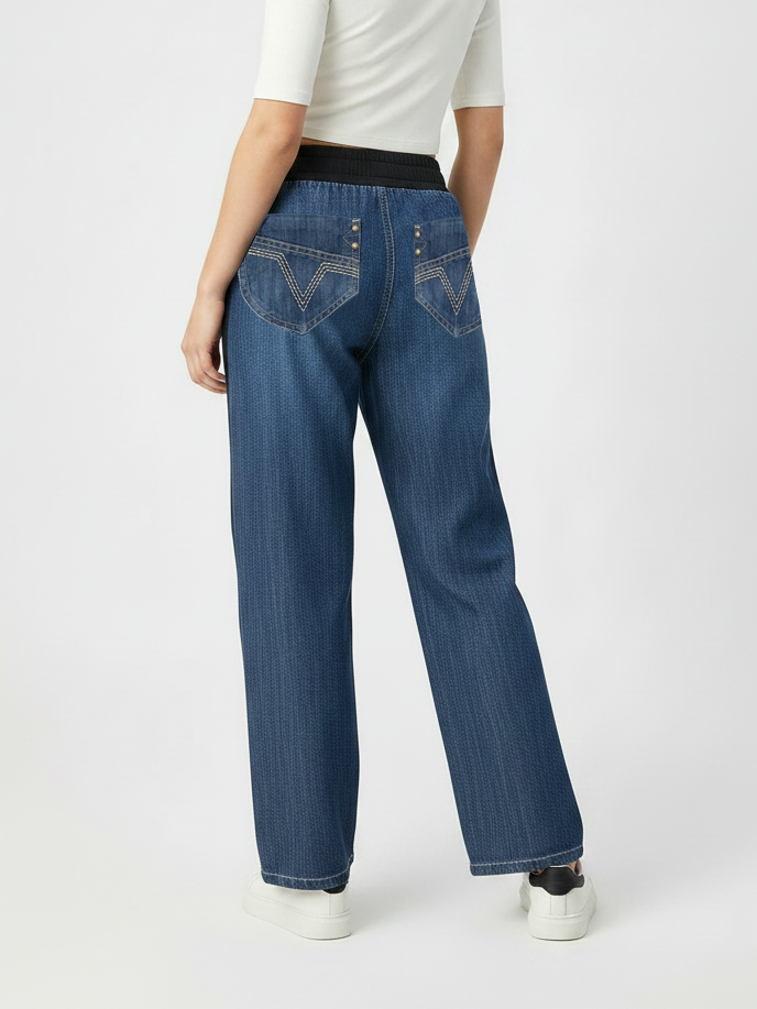 Stylish Regular Fit Pent Trouser For Ladies-Blue Faded-SPT06