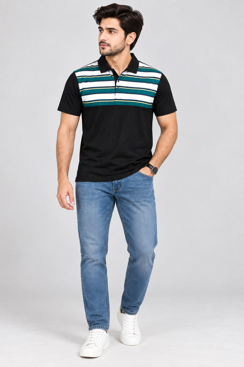 Men’s Premium Striped Polo Shirt – rf02