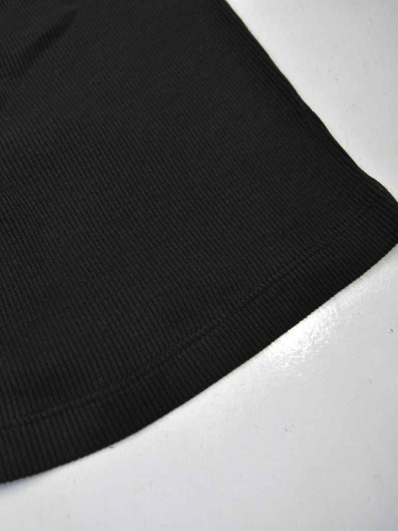 NXT Rib V Neck Short Sleeve Shirt For Men-Black-BR1099
