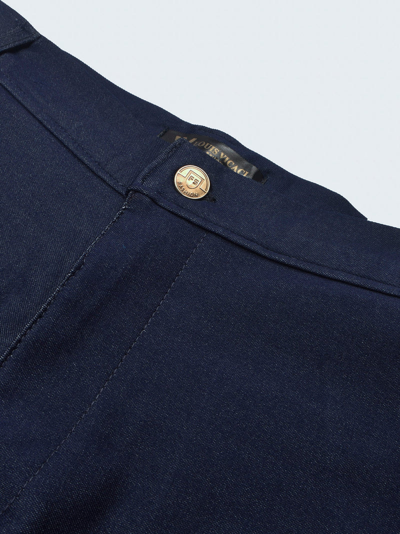 Louis Vicaci Super Stretchy Slim Fit Interlock Denim For Men-Dark Blue-BR405