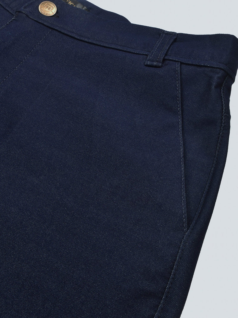 Louis Vicaci Super Stretchy Slim Fit Interlock Denim For Men-Dark Blue-BR405