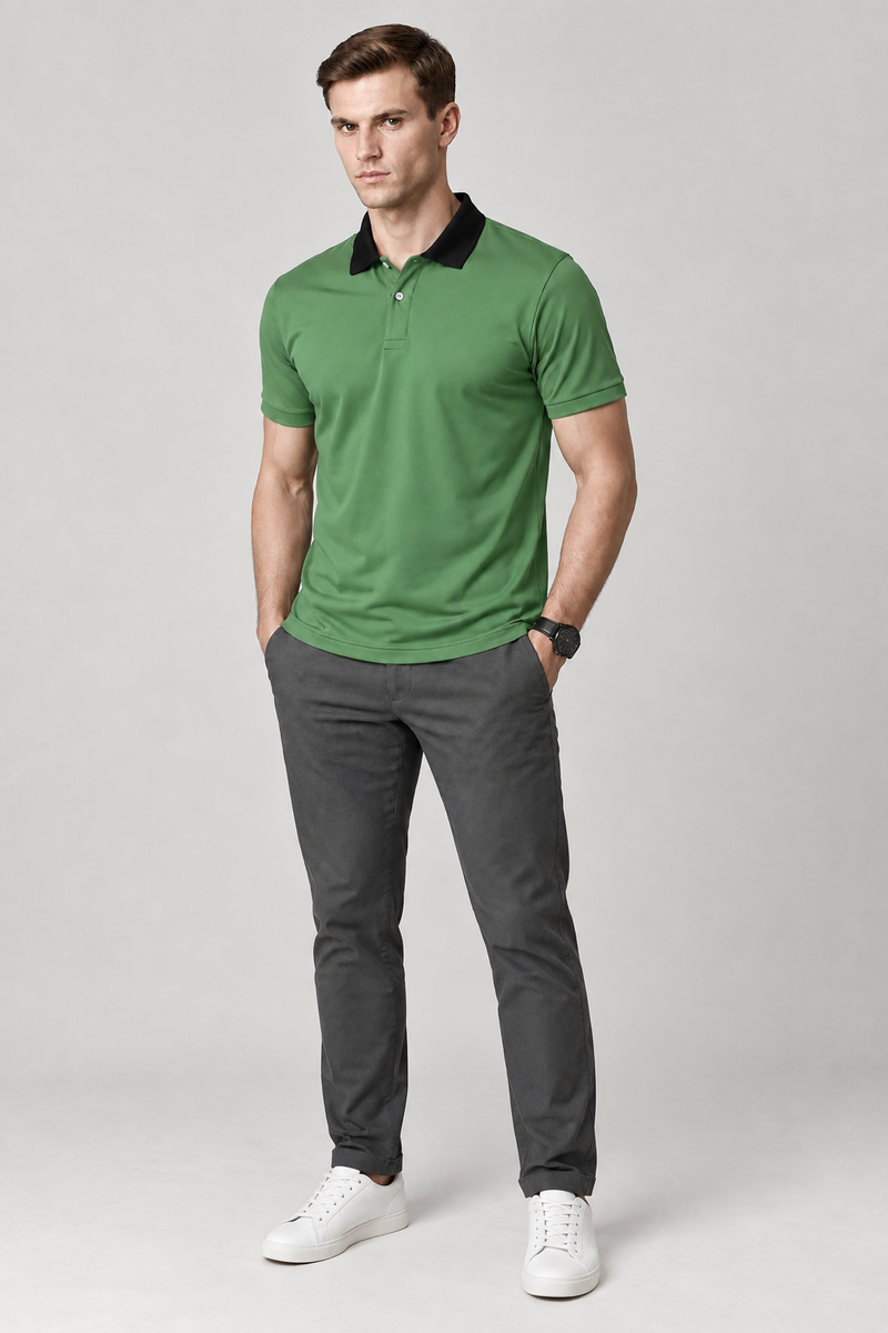 Men’s Premium both seasons four side lyicra Polo Shirt for men pastel green vpk01