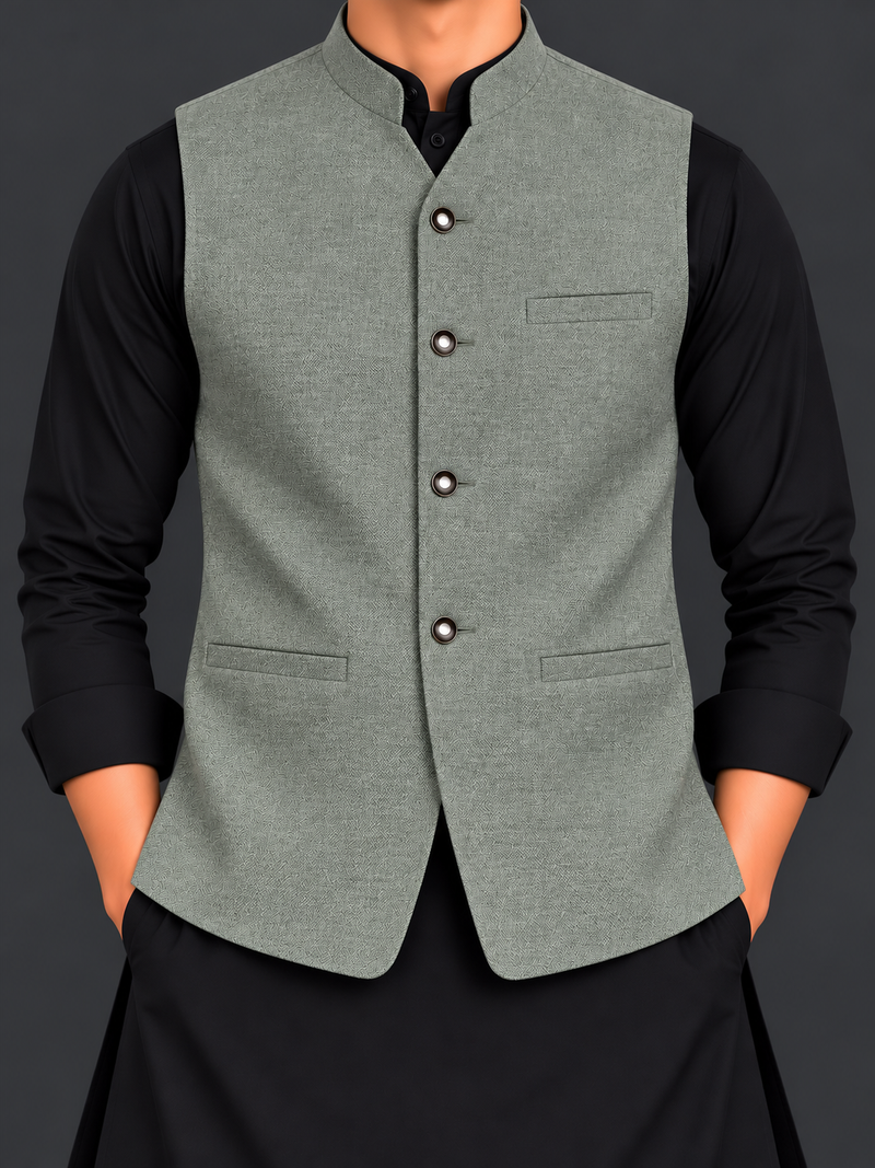 Men’s Premium Textured Waistcoat – Classic Formal Style-M$03