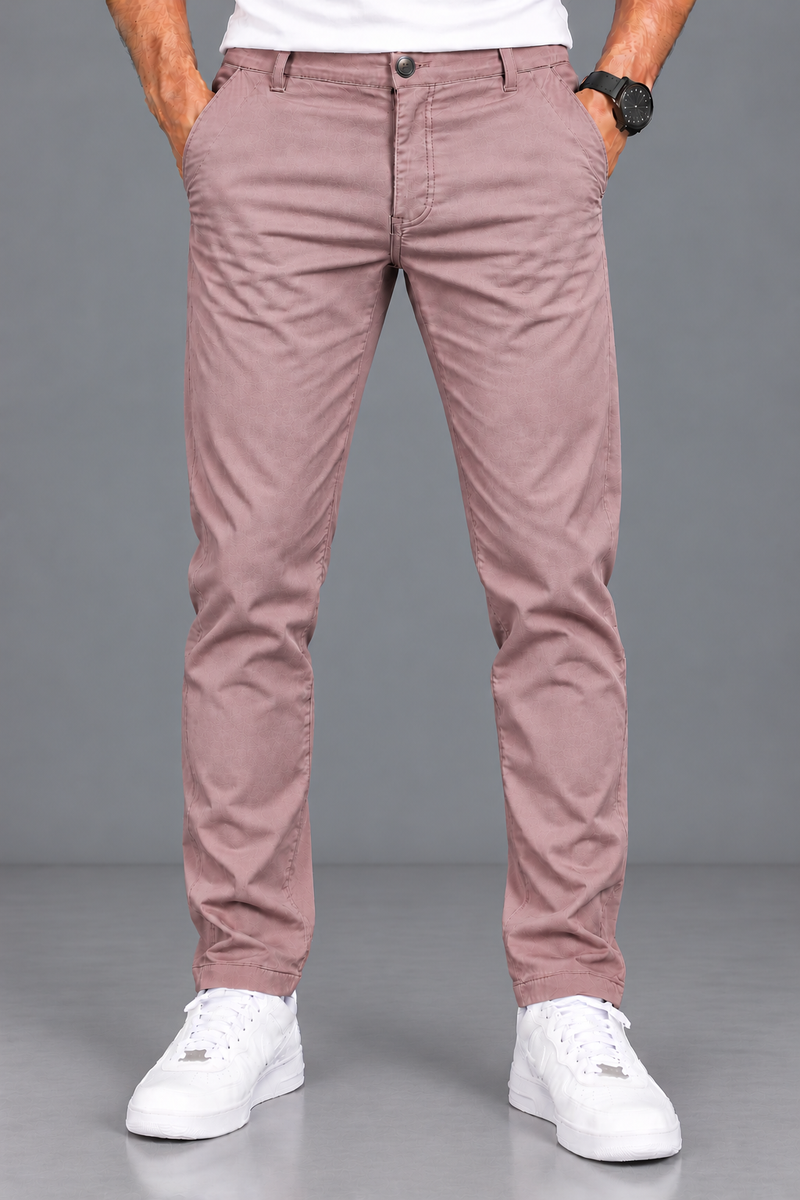 Men’s Slim Fit Dress Pants – Dusty Rose-Dusty Rose Pink-MU101