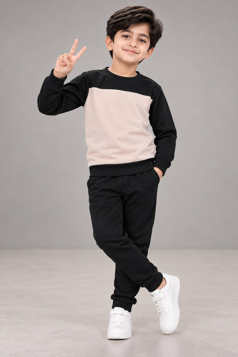 Kid's long sleeve spandex tee-pink with black T-shirt  kls50