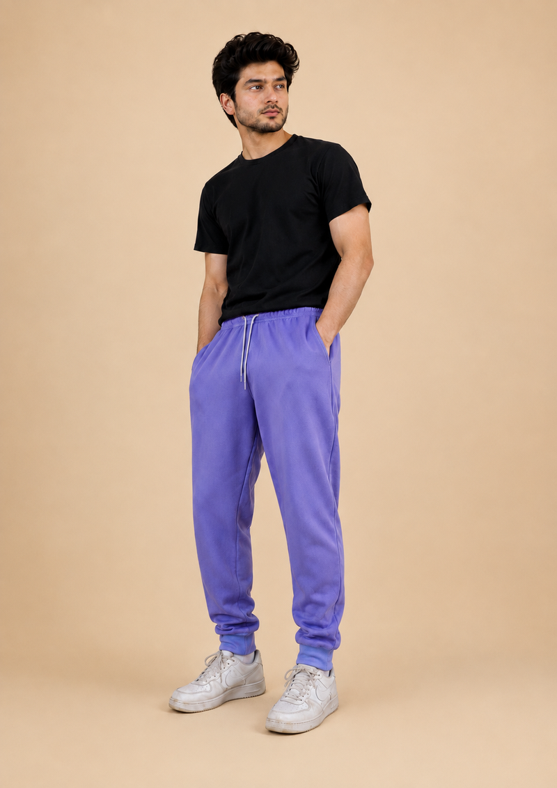 Men’s Premium Cotton Fleece Jogger Pants – Lavender gh56