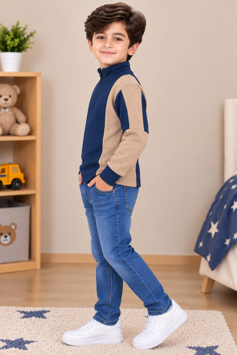 Stylish Half Zip Mock Neck Shirt mn134