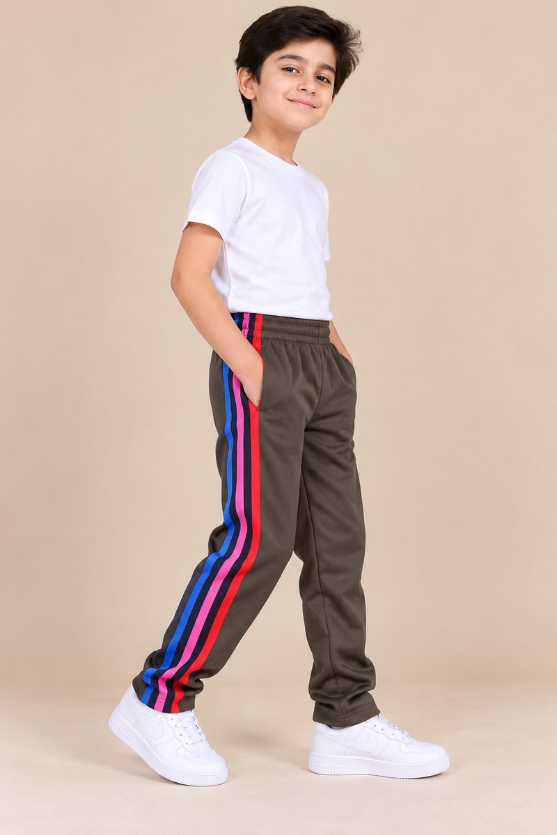 Premium Jogger Both Trouser For Kids-Dark Brown- MU16