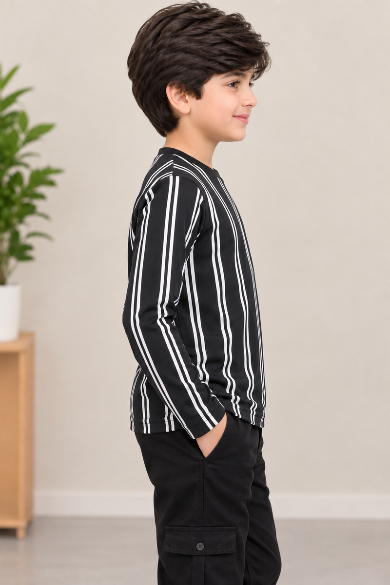 Crew Neck Long Sleeve P.Q Fabric Tee Shirt For Kids bvc123
