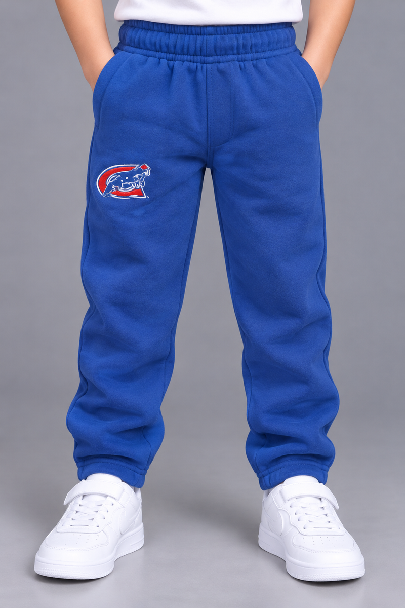 Kids Stylish Royal Blue Jogger Trouser with Logo-MU105