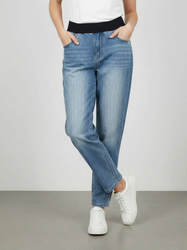 Stylish Regular Fit Pent Trouser For Ladies-Blue Faded-SPT04