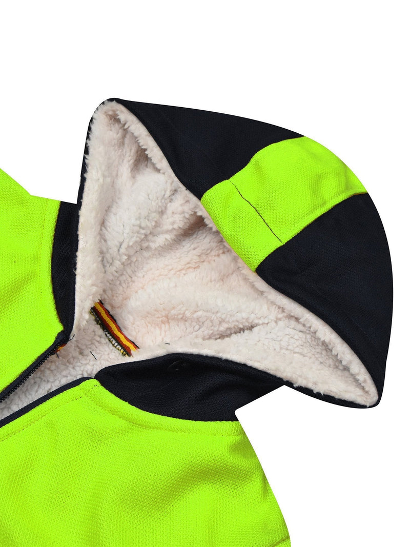Mango Stylish Inner Fur Zipper Hoodie For Kids-Parrot & Navy-BR962
