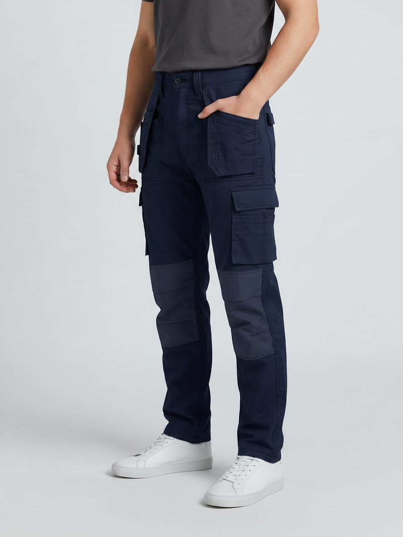 Navy Blue Cargo Trouser For Men-BE8267